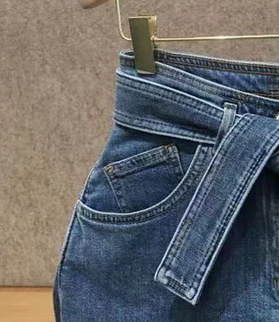 

Women Jeans Pants 2021 Spring/Summer Furry Frilled Belt Slightly Spicy Sexy Denim Shorts