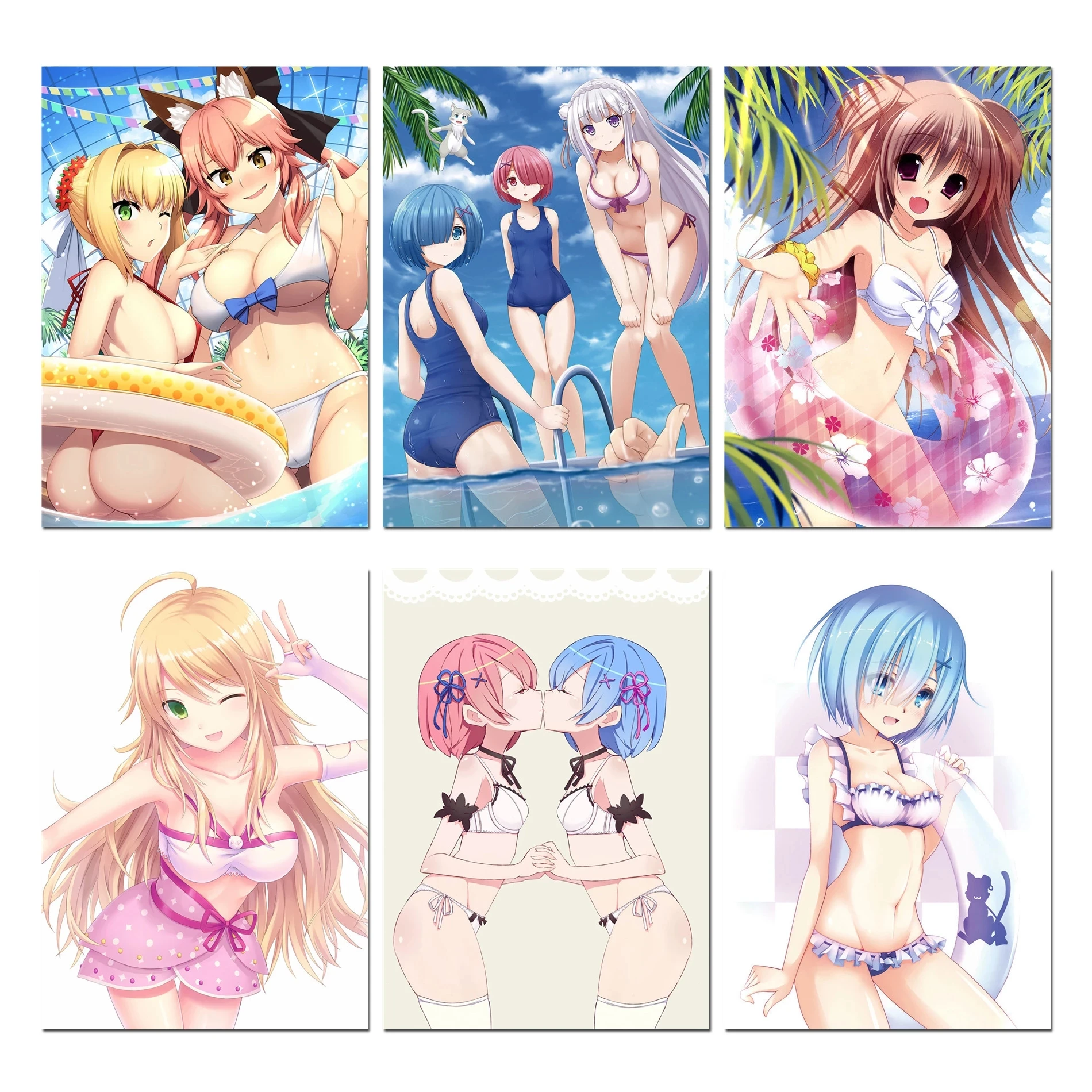 

Modular Canvas Sexy Girl HD Prints Pictures Wall Art Japan Animation Character Painting Home Decoration Posters For Living Room