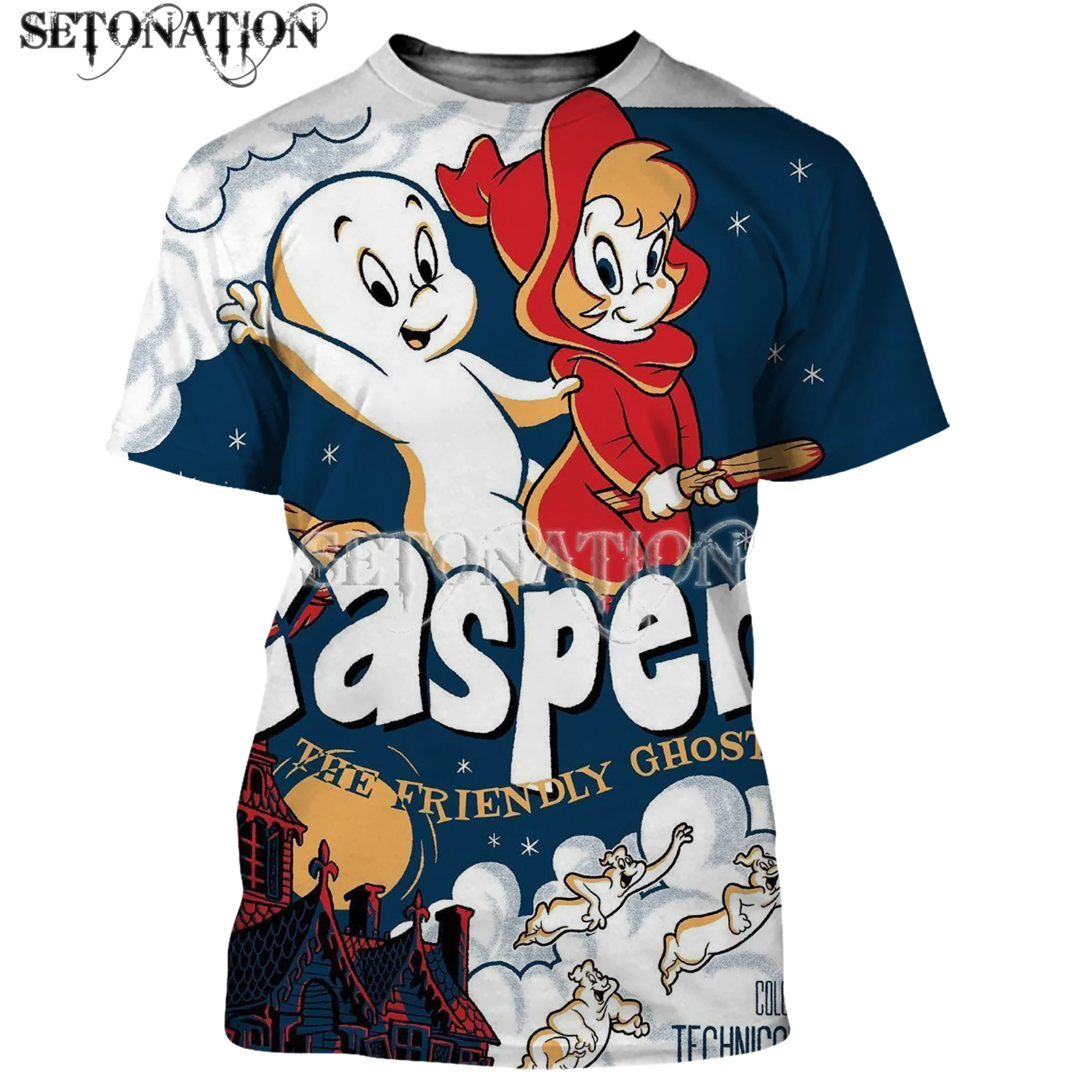 Мужские/женские футболки Casper с 3D принтом высокого качества Повседневная