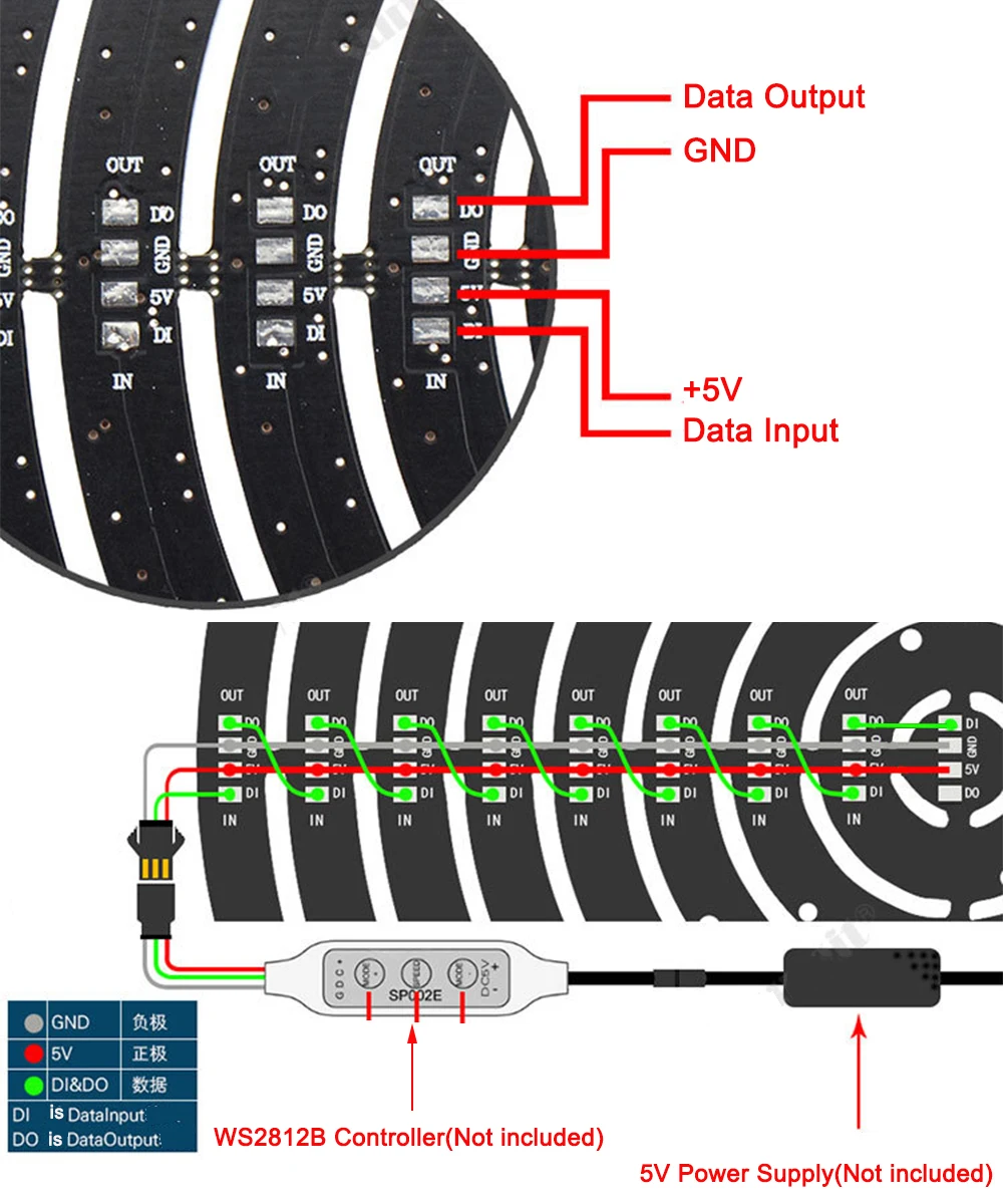 WS2812B кольцо 93 241 светодиодный s адресуемый пиксель WS2812 SK6812 5050 RGB светодиодный кольцо WS2811 ic встроенный RGB вся плата DC5V