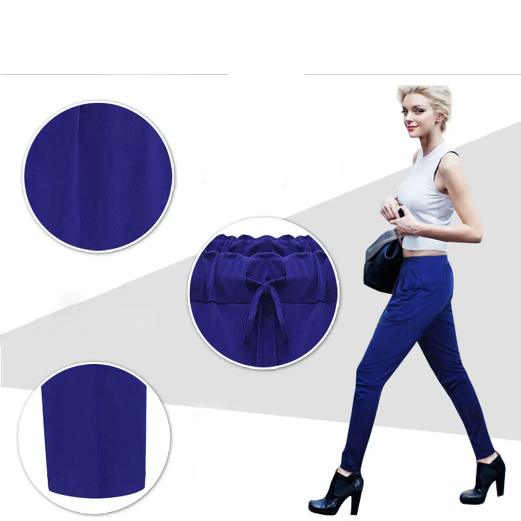 

Womail Women Pants 2019 Fashion spring casual women long pants trousers female streetwear loose Elastic Waist Pants M-6XL J724