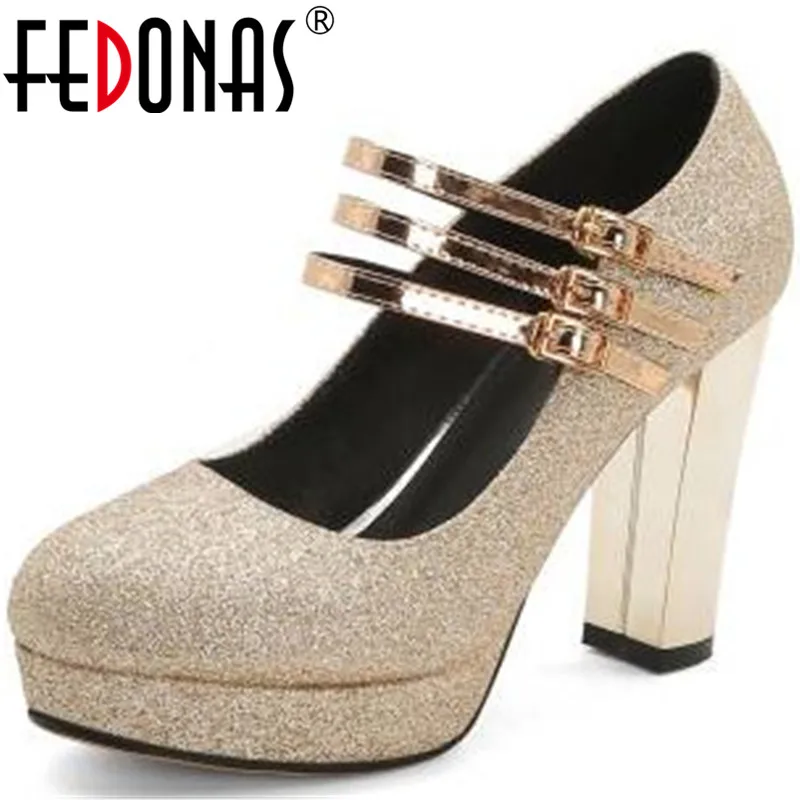 

FEDONAS 2022 Women Sexy Elegant High Heels Pumps Spring Summer Metal Buckle Ladies Shoes Suede Leather Newest Prom Shoes Woman