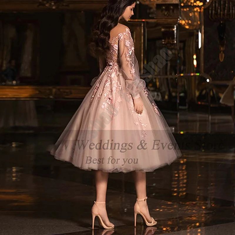 Женское платье для выпускного вечера элегантное розовое Пышное Платье с круглым