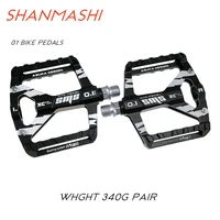 shanmashi aviation aluminum alloy mtb bike pedals du bearing ultralight non slip flat wide bicycle pedals bicycle accessories
