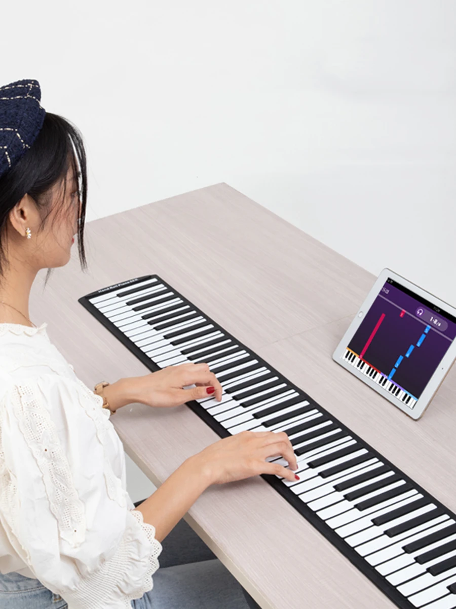 Soft Hand Rolled Piano 88 Keys Thickening Folding Portable Piano Electronic Keyboard Multifunctional Instrumente Entertainment