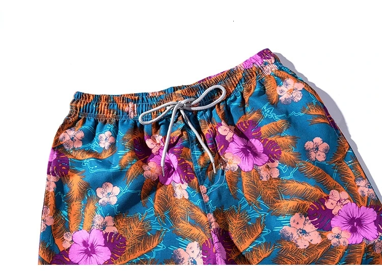 Мужские летние модные повседневные Гавайские Пляжные штаны на шнурке с