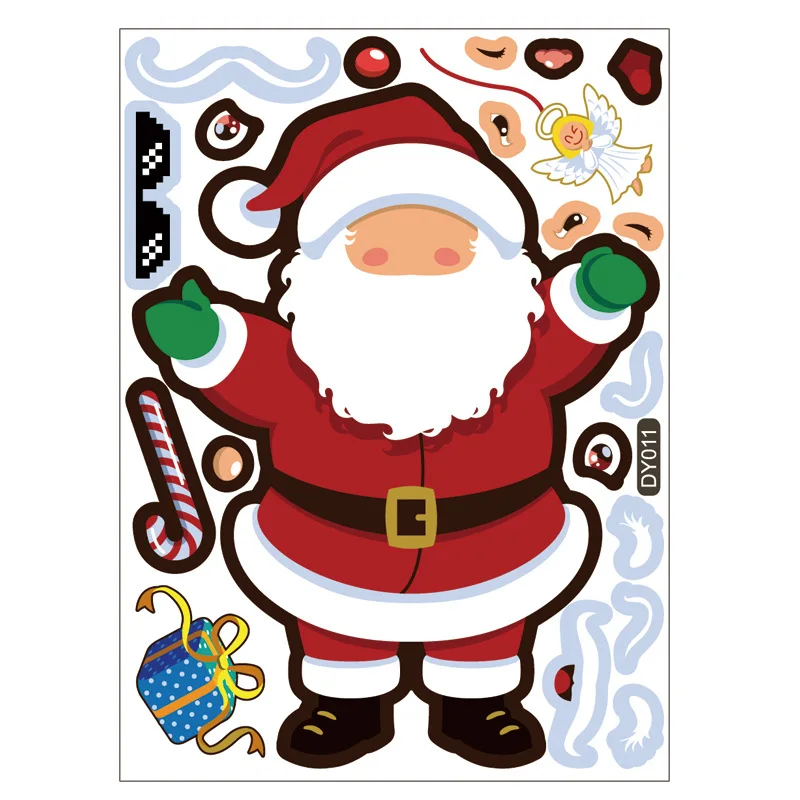 

2pcs Cute Christmas Stickers Cartoon Santa Snowman Elk Christmas Tree DIY Collage Material Hand Made Kawai Stationery Sticker