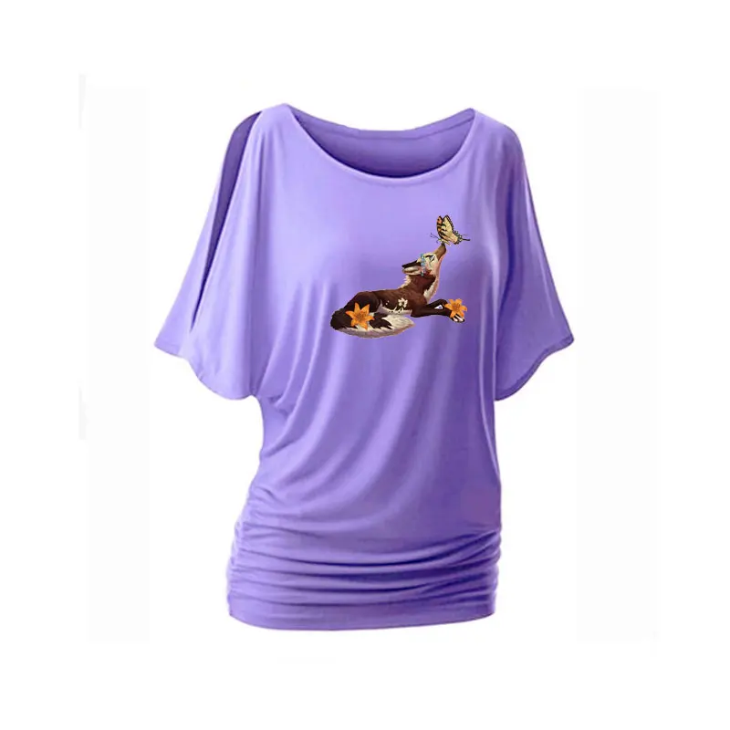 

Bat short sleeve crew neck evolved street style printed cool dinner and sleep travel women's T-shirt