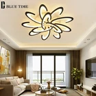 Современный светодиодный потолочный светильник, черно-белая рамка комнатная потолочная лампа для гостиной, столовой, кухни, спальни, светильник, светильники