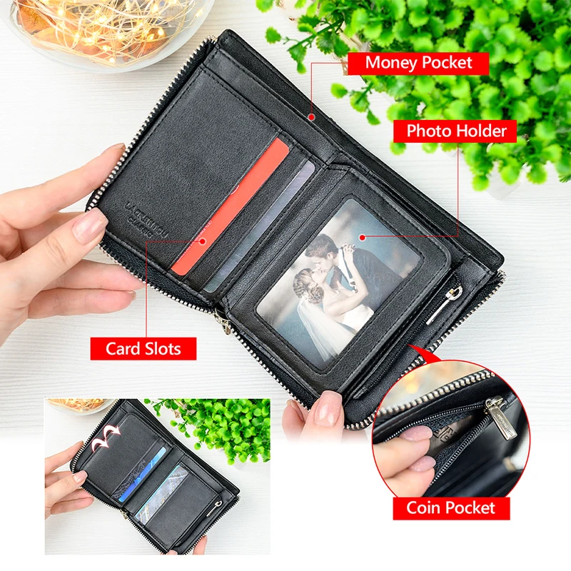 LAORENTOU мужской кошелек с отделением для карт короткий из натуральной кожи мужские