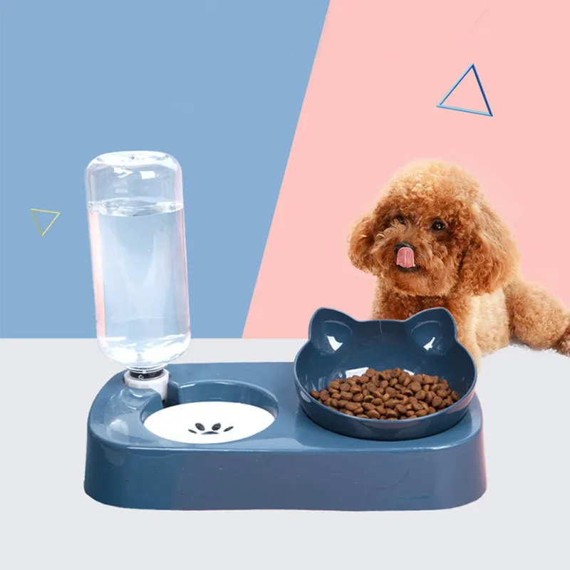 

Pet Cat Dog Automatic Water Drinking Food Bowl Pet Puppy Feeding Supplies Neck Anti-Overturned Fountain Cat Feed Accessories