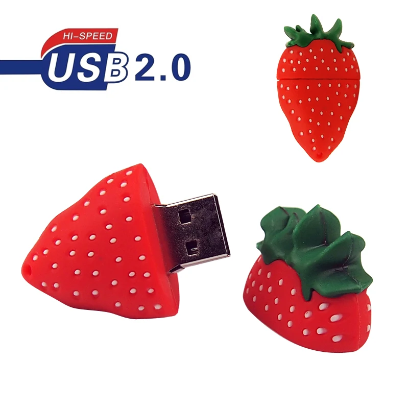 USB флешка в виде клубники 128 Мб 32 ГБ 64 ГБ|USB флэш-накопители| |