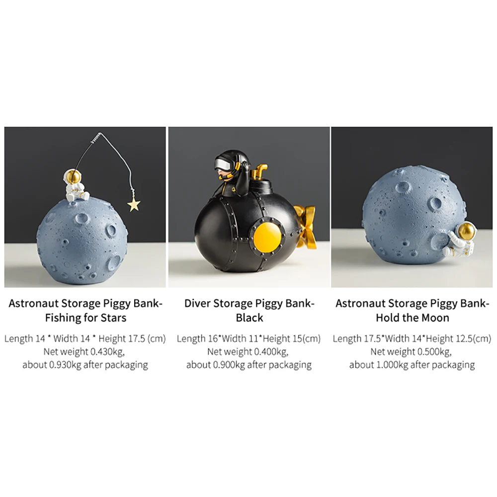 

Cute Astronaut Model Home Decoration Accessories Resin Figurines Piggy Box Bedroom Decor Space Man Miniatures Kid Birthday Gift