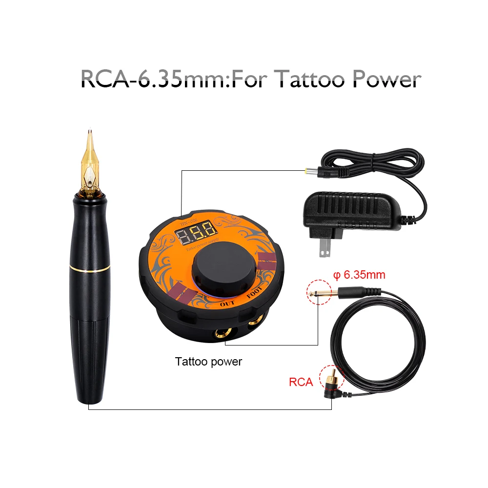 

BMX Tattoo Machine Kit Complete Rotary Guns Pen 2 Head Permanent Makeup Tattoo Machine Sets with Cartridges Needles Tattoo Power