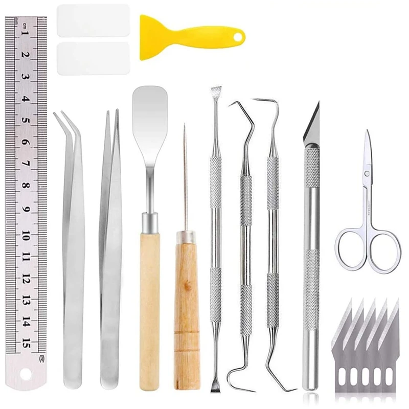 

19 Pcs Craft Vinyl Weeding Tools Set for Weeding ,Craft Basic Set Craft Tools Kits for Cameos,Silhouettes, Lettering