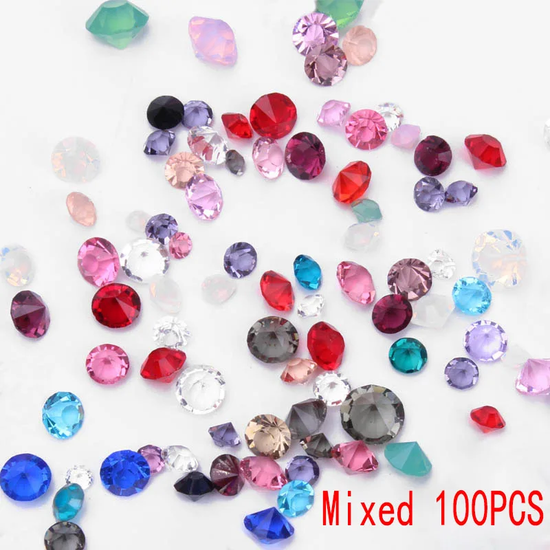 Color mixing 100 шт, случайные Стразы для ногтей, не стесняйтесь сочетать плоские кристаллы, бриллианты, 3D Маникюр, дизайн ногтей, украшения, амулеты, ювелирные изделия - Цвет: Color mixing