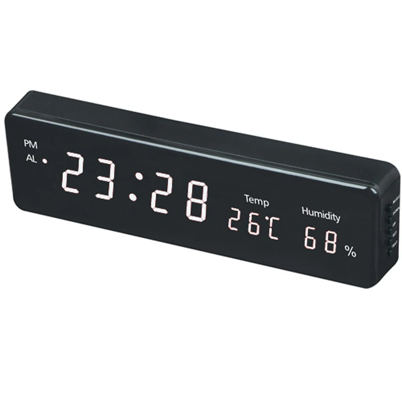 

Multi-function electronic bedside table clock Large LCD Digital Big Number Wall Clock Desk alarm clock with Temperature Humidity