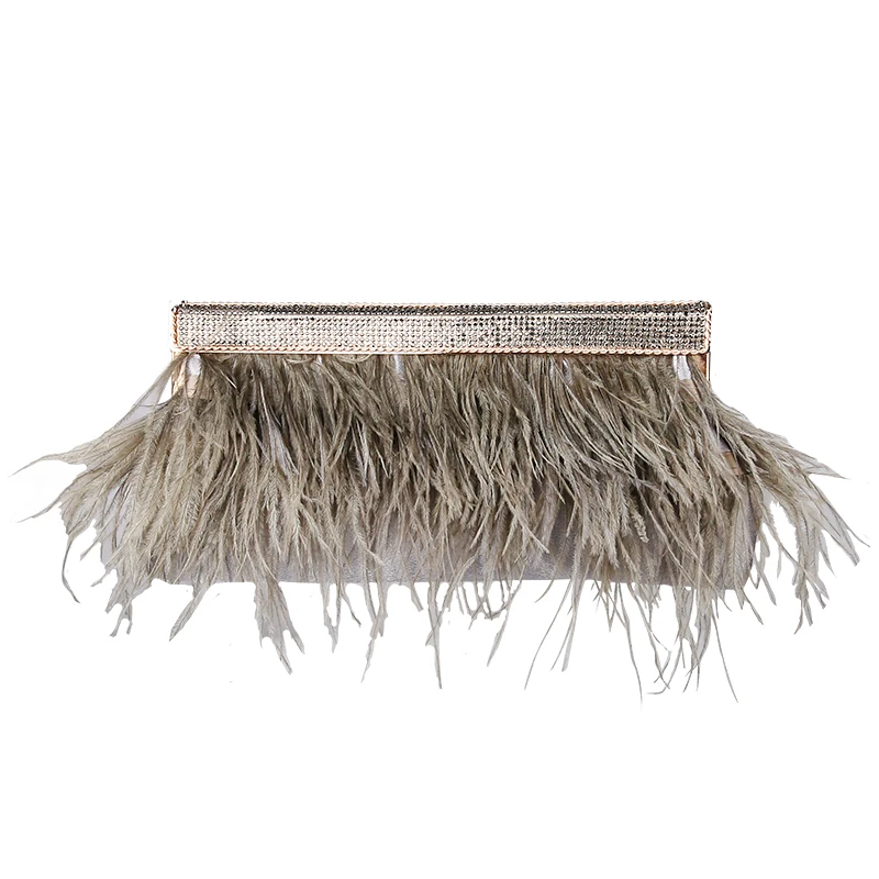 Сумка с инкрустацией Fash Drill высококачественный клатч из страусиных волос в стиле