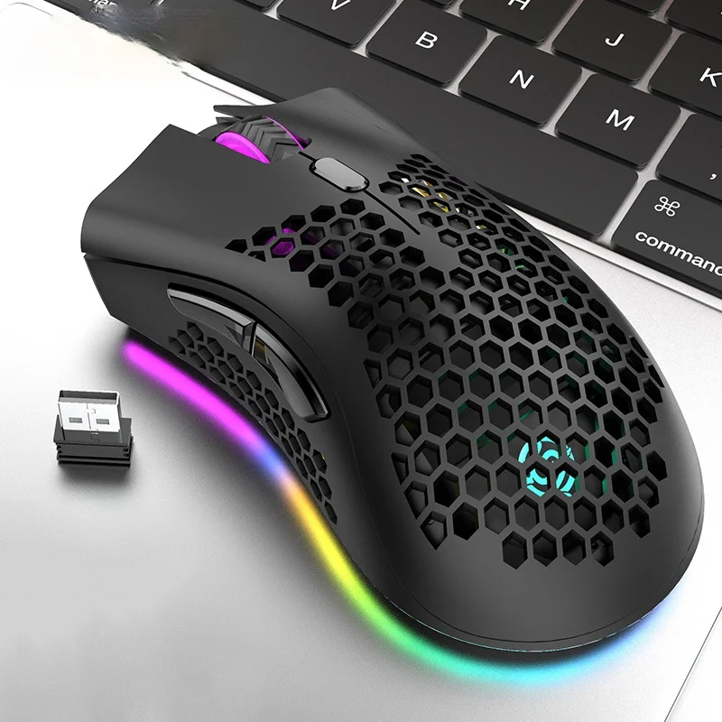 

Беспроводная игровая мышь BM600, 2,4 ГГц, 1600DPI, регулируемая RGB подсветка, сотовая USB оптическая игровая мышь, геймерские мыши для ноутбука, ПК