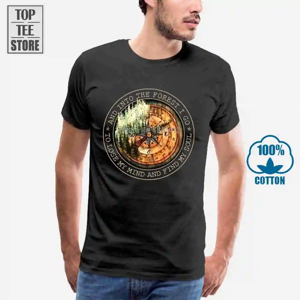И в лес я собираюсь потеряться и найти мою душа Мужская черная футболка|Мужские