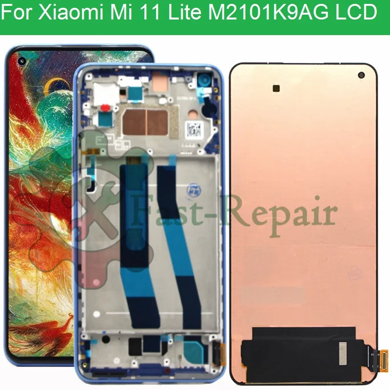 Оригинальный сенсорный ЖК-экран 6 55 ''для Xiaomi Mi 11 Lite M2101K9AG дигитайзер в сборе