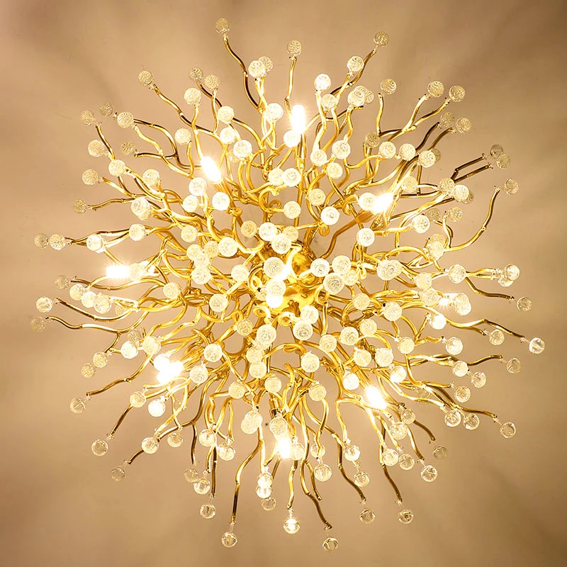 Скандинавская Хрустальная светодиодная люстра в стиле лофт для кухни лампа E14