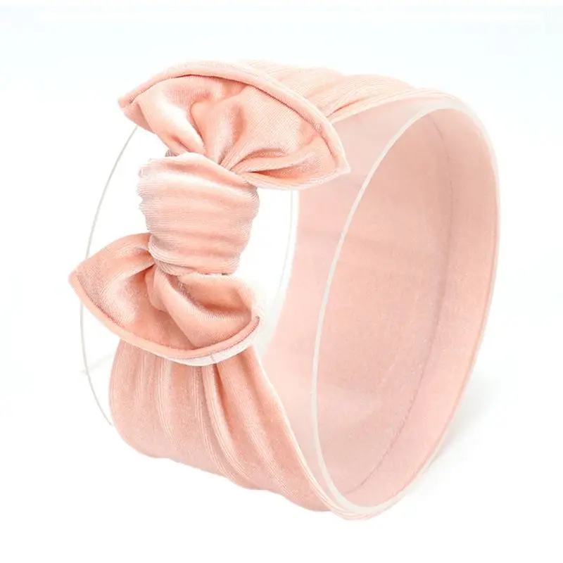 

Girls Big Velvet Bow Headband Solid Elastic Hair Band Children Hair Accessories New Dropship