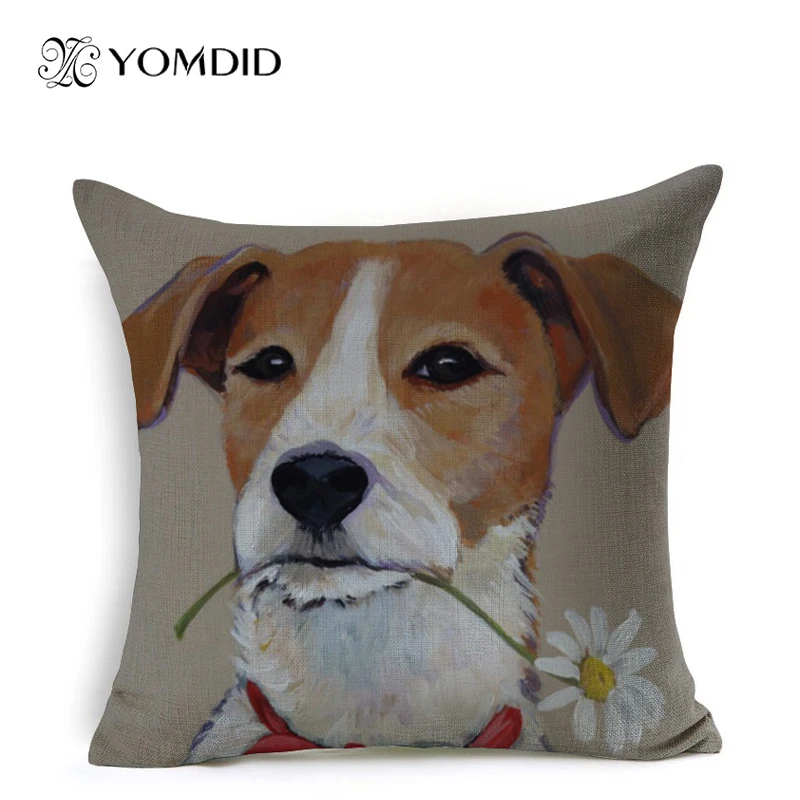 Наволочки с принтом милого мопса собаки льняные и Полиэстеровые декоративные