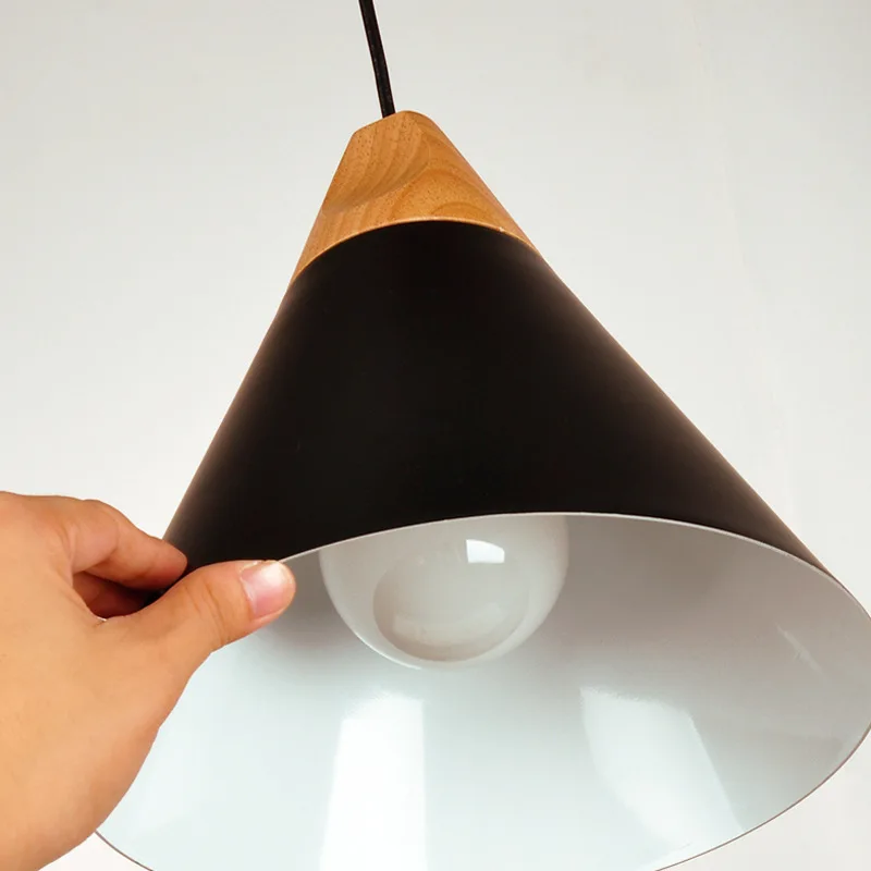 

Nordic restaurant solid wood aluminum chandelier bar counter bedroom cafe colorful internet cafe wooden aluminum chandelier