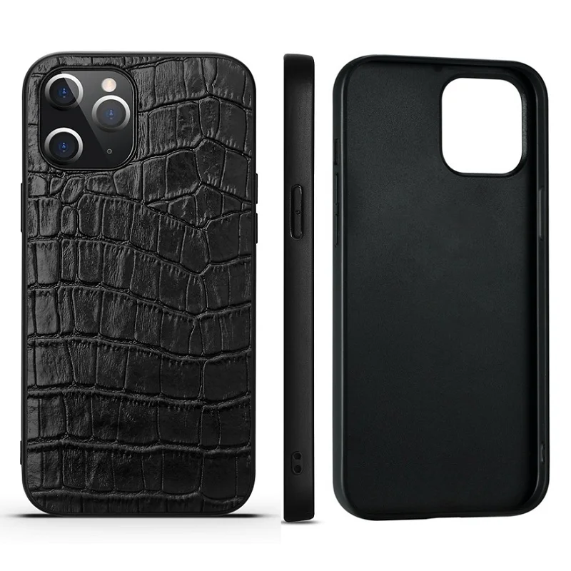 

Real Genuine leather ultra slim protect case for iPhone 14 13 12 pro max mini 11 14Plus phone cover 2022 luxury cute crocodile