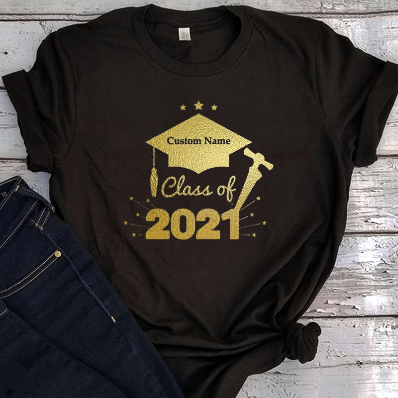 

Class of 2021 Shirts Customize Graphic T Shirts Vintage Senior 2021 Tshirts Graduation Tops Seniors Class of 2021 Tees Black