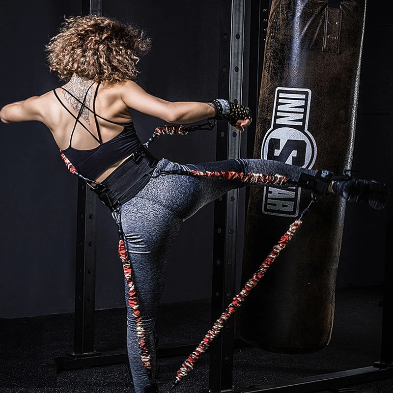 300LB Boxing Taekwondo Jump Resistance Bands Set Leg Arm Strength Training Equipment Explosive Force Pull Rope Belt | Спорт и