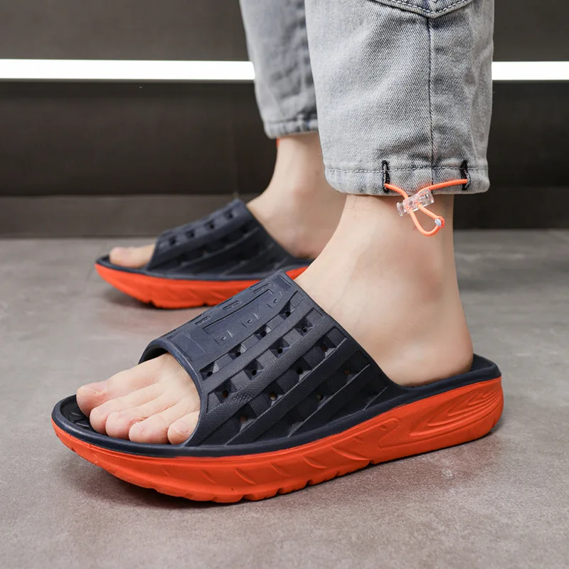 

Summer Casual Men Shoes Plus Size 47 Fashion Men's Flip Flops Outdoor Beach Slide Sandals Male Non-Slip Indoor Bathroom Shoes