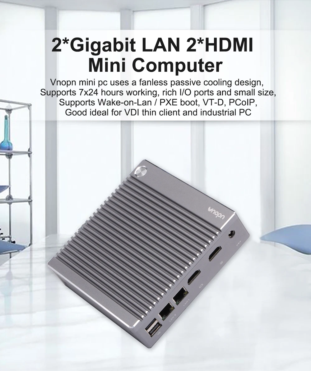 K6-F13 J1800 J1900 четырехъядерный промышленный ПК N2840 N2940 безвентиляторный мини ПК VDI PCoIP тонкий клиент 2* RJ45 LAN 2* HDMI офисный компьютер
