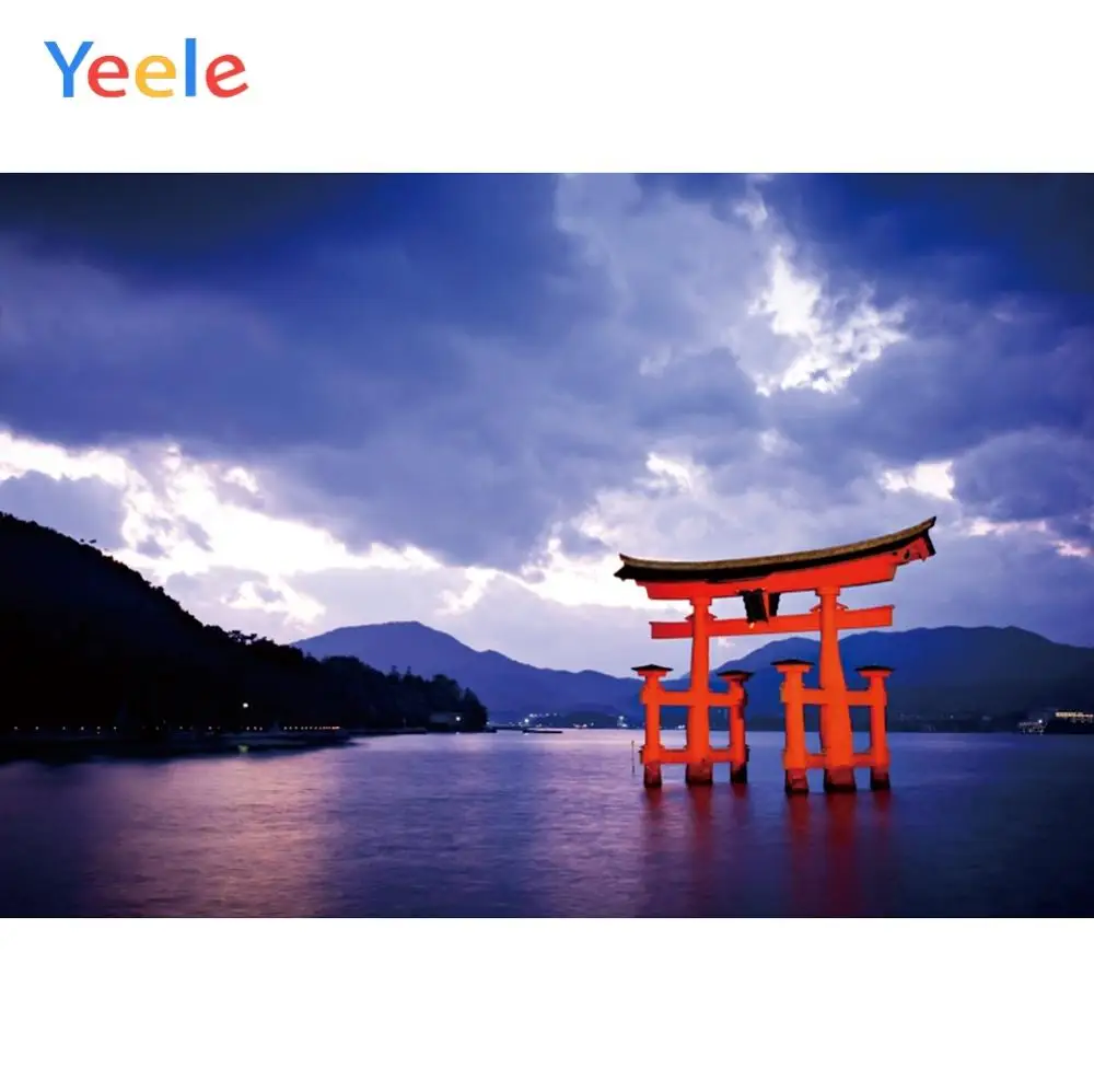 Yeele Landscape Portrait Night Red Torii River Ins Photography Backdrops Personalized Photographic Backgrounds For Photo Studio |