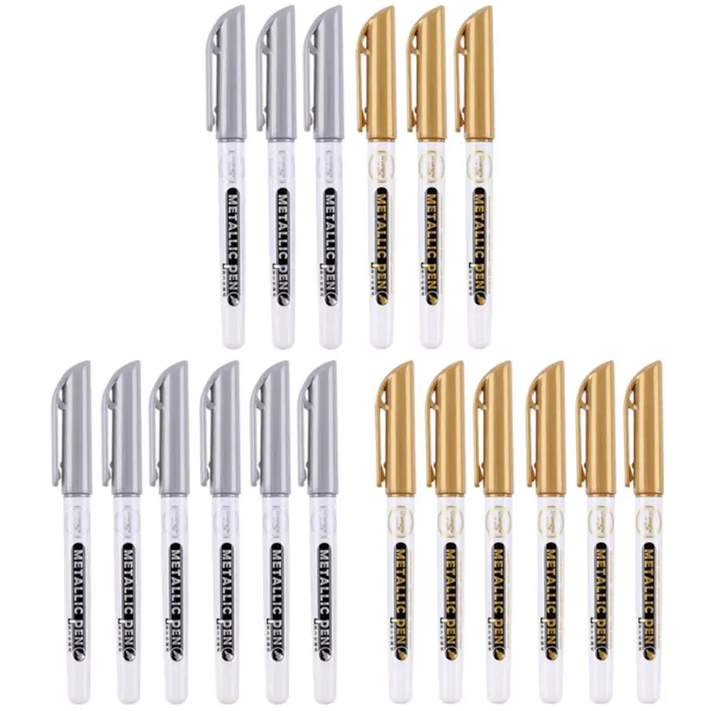

Gold Silver Resin Drawing Pen Metallic Marker Pens Waterproof Drawing Art Design Supplies for Calligraphy Signature