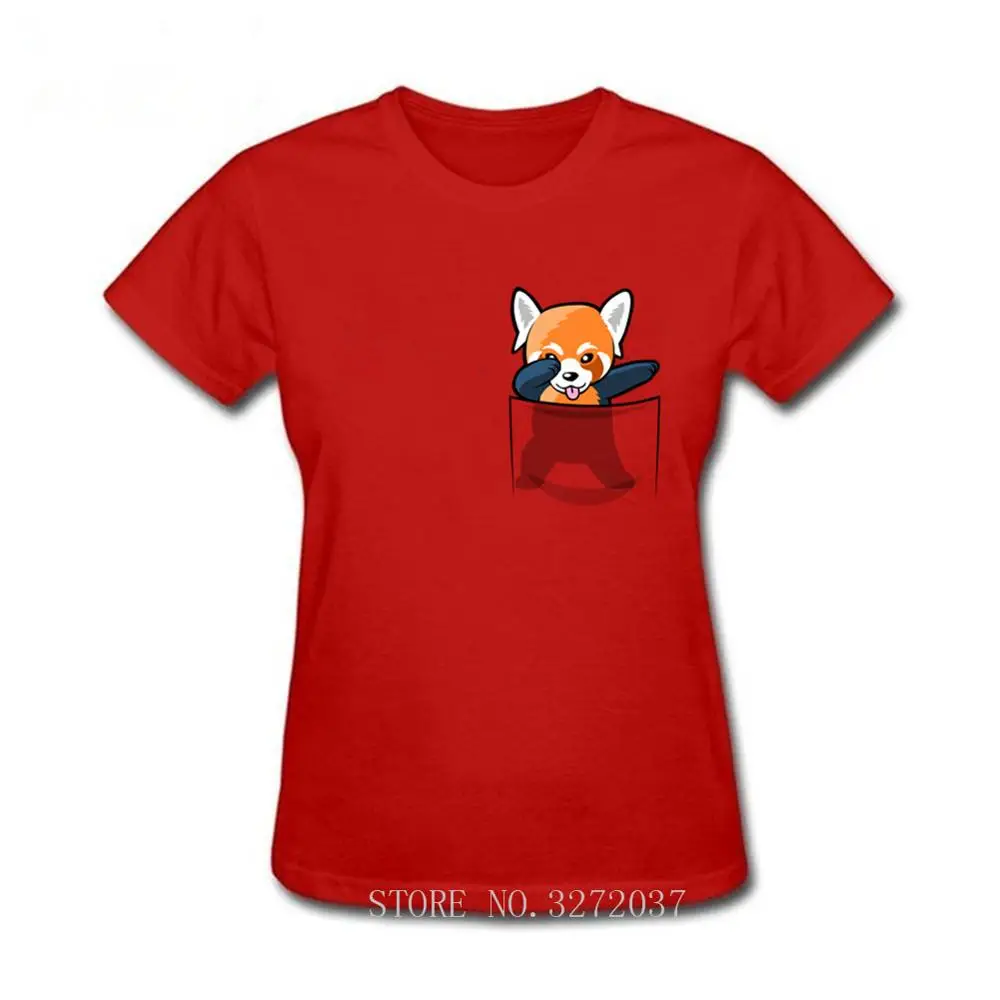Забавная кавайная футболка с рисунком Красной панды женская летняя мужская