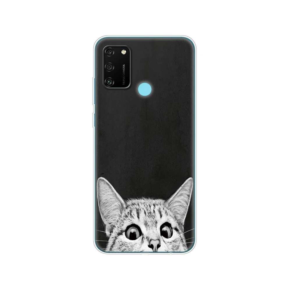 Силиконовый чехол для HONOR 9A 6.3&quot; Мягкая TPU накладка для телефона Huawei Honor 9 A MOA-LX9N Черный чехол Funda полная 360-градусная защита