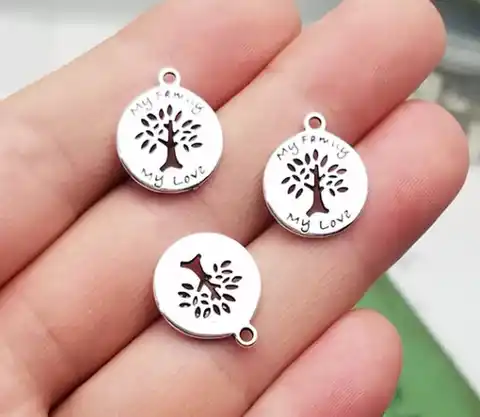30 pcs./Lot-16x13 mm Antique post-stained coating My family love pendant trees of life of the pendant “Make yourself” for Mostolon ...
