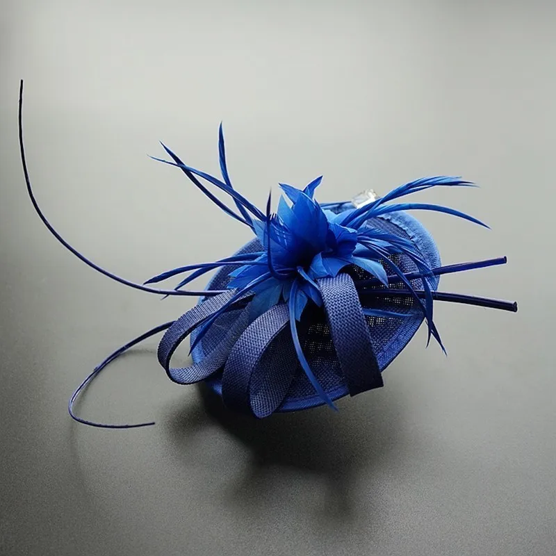 

Women Chic Fascinator Hat Cocktail Wedding Party Church Headpiece kentucky Headwear Feather Hair Accessories Sinamay Fascinators