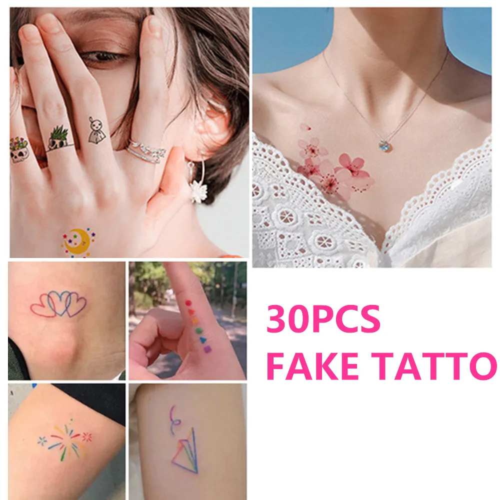 

30pcs/set Transferable Tattoos Sexy Fake Tattoo For Woman Waterproof Temporary Tattoos Personality Party Stickers And Decals
