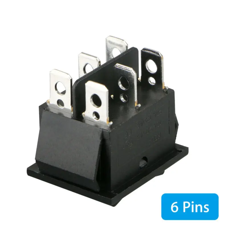 

Plastic+Metal Rocker Switch 6 Pins 1.26x1.02x1.30inches Replacement Car Ship