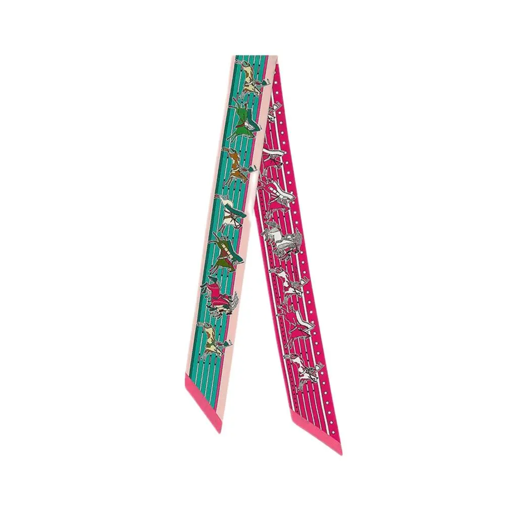 

New Small Silk Scarf In Summer Luxury Scarves Wrap Bag Handle Ribbon Women's Neck Scarf Shawl Pareo Fashion Hairband Headscarf
