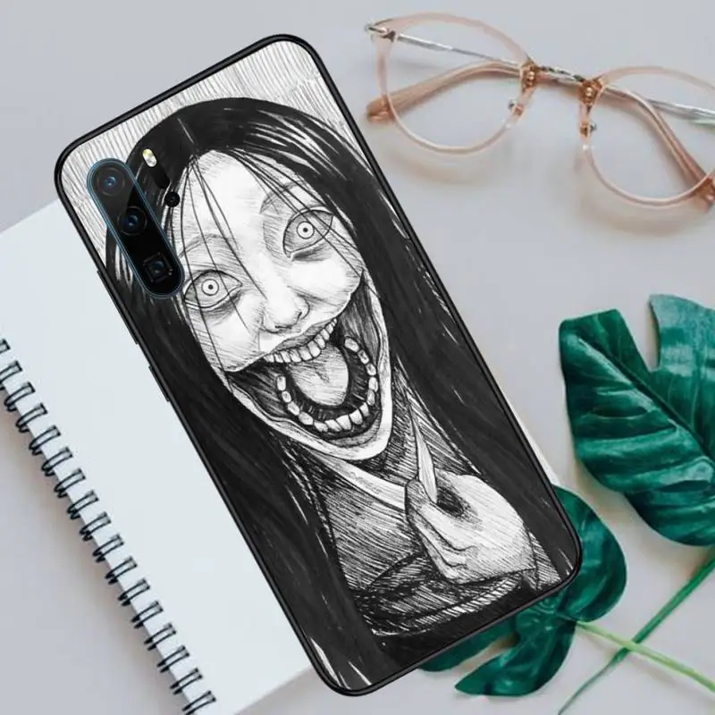 

Junji Ito Tees Horror pattern Phone Case For Huawei honor Mate P 10 20 30 40 Pro 10i 9 10 20 8 x Lite Luxury brand shell funda