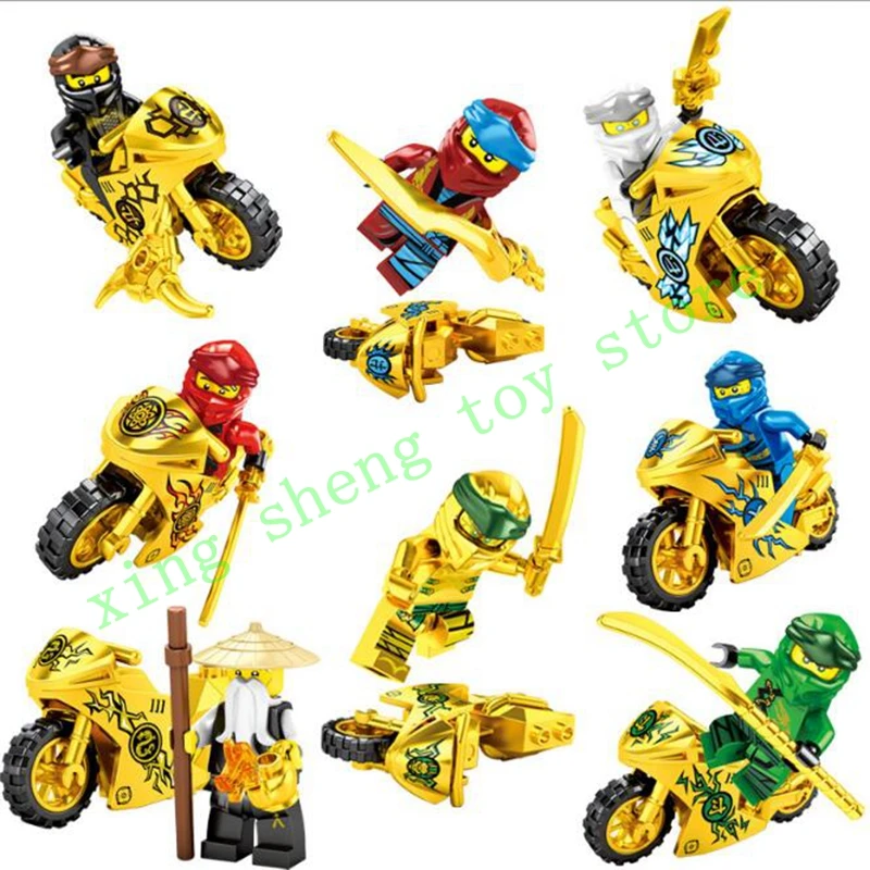 8 шт./компл. Ninjago мотоцикл совместимый с legoingly нинзяго Строительство Блоки Детские