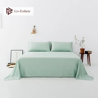 liv esthete luxury noble green 100 silk flat sheet silk healthy queen king bed sheets pillowcase home textile free shipping