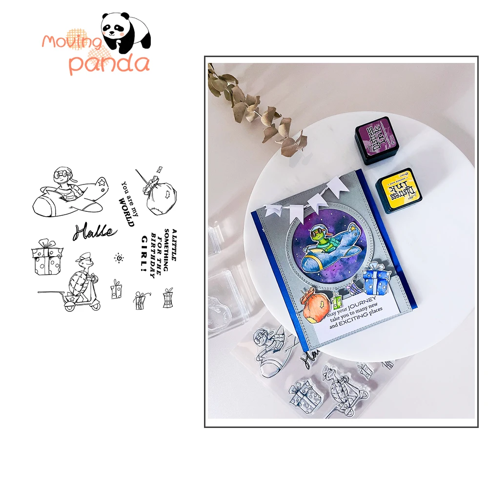 

Tortoise Aircraft Clear Stamp And Metal Cutting Die Stencil For DIY Scrapbook Paper Card Decoration Album Embossing Handmade Die