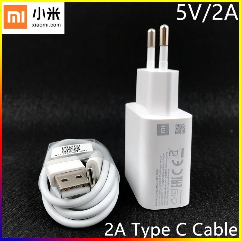 

Original Xiaomi 5V/2A Mi A1 10W Charger EU Travel Power Adapter 2A Type C Data Cable For Redmi Note 7 9A A2 CC9e Mi 6x 8 Pro