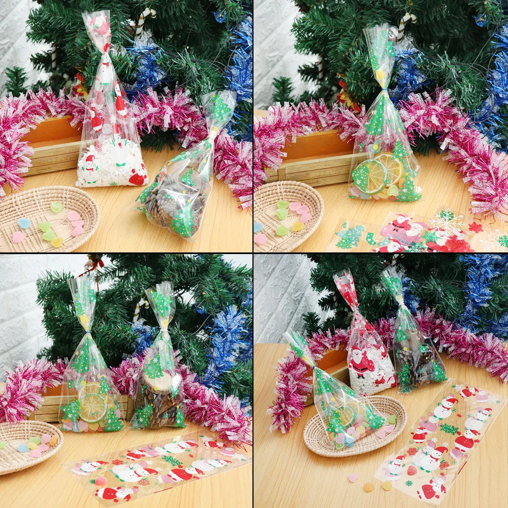 Новинка 50 шт./упак. рождественские Упаковочные пакеты для выпечки Мультяшные