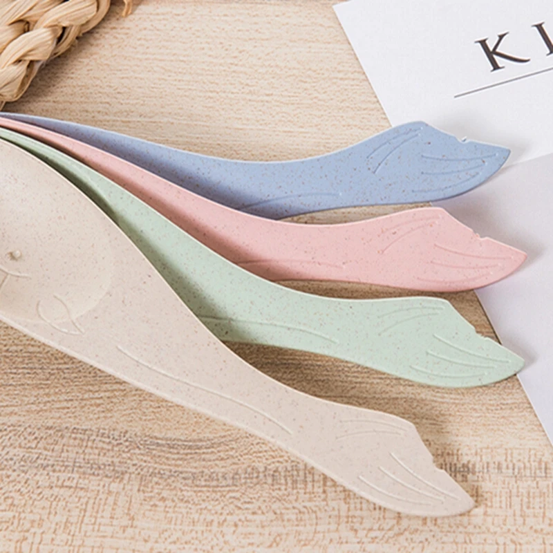 Детская ложка из пшеничной соломы 4 шт./компл. разноцветные безопасные шумовка